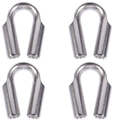 DOITOOL 4 Piezas Mangas De Cuerda De Alambre Cuerda De Acero Inoxidable De 10 Mm Aparejo De Dedal Cable De 10 Mm Dedal De 6 Mm Abrazadera De Dedal Cable De Acero De 10 Mm Anillo Tubular