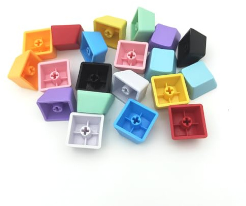 Elacgap OEM Profile Blank Keycaps PBT Rainbow Mixed Colors 1U R4 Keycap for MX switches Mechanical Keyboard (Mixed Colors, 100pcs)