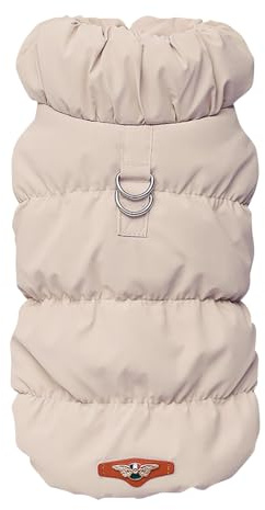 Cappotto Invernale per Cani, Giacca Impermeabile Antivento Caldo per Cane,Cappotto Cane in Pile,Abbigliamento per Cani con anello a D,Vestiti per Cani di Taglia Piccola,Media e Grande(beige, XXL)