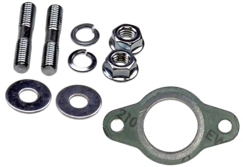 Auspuff Stehbolzen + Krümmer Dichtung Set passend für Aprilia Sportcity SR, Derbi Atlantis, Gilera DNA Runner, Italjet Torpedo, Piaggio Free Liberty NRG MC2 MC3 TPH Zip 50, M6x32mm & 52mm Lochabstand