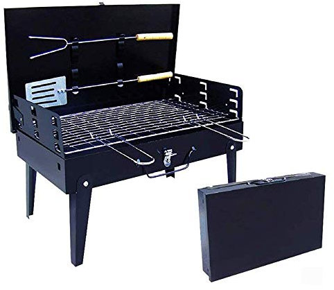 Barbecue da esterno portatile pieghevole a carbonella, barbecue da giardino, campeggio, spiaggia, feste, 27 x 47 x 29 cm