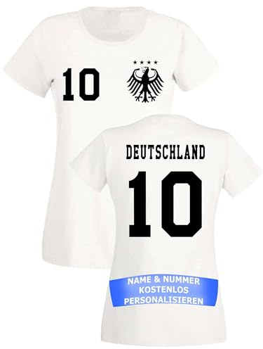 Deutschland Damen T-Shirt Fußball Trikot WM 2026 Fanartikel mit eigenem Namen + Nummer