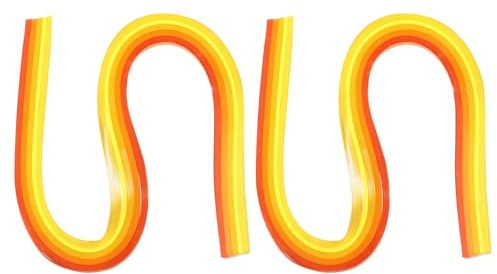 PATIKIL 540 x 5 mm Quilling Papierstreifen Papier Quilling, 240 Stück Origami Fröbelstern Papierstreifen Streifen Set für Kunst, DIY, Handarbeit, Weihnachten, Farbverlauf Gelb