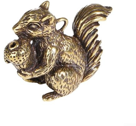 Figura di scoiattolo in bronzo fatta a mano per esporre in casa o in ufficio