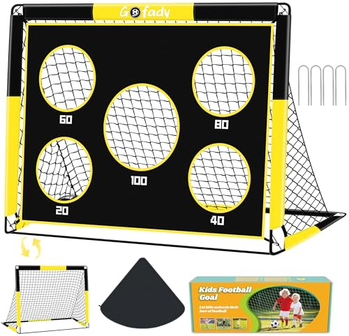 Gofady 2-in-1 Fußballtor mit 5 Zielbereichen für Kinder, 150 * 120cm