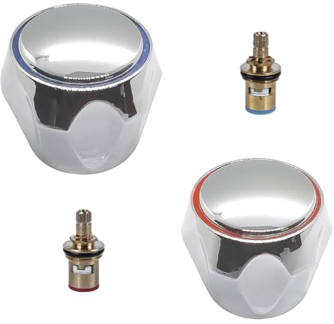 Namvo 2-Pack Faucet Restore Kit, 1/2 Standard Basin Sink Faucet Mixing Head Handle Cartridge with Hot/Cold Indicators for Easy Replacement