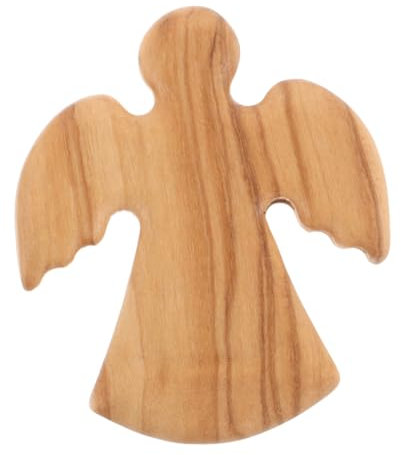 ibasenice Handgeschnitzte Engelstatue Aus Holz Gebetskreuz Ornament Für Wohnzimmer Engelfigur Dekoration Christliche Wohndekoration Engelfigur