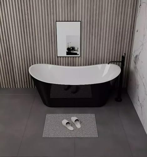 FREESTANDING Bathtub Modern Design Curved Top Bath TUB 1600mm 1700mm Black or White (Black 1700mm)