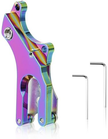 Fahrrad-Scheibenbremsen-Adapterkonverter, Bunte Fahrrad-Scheibenbremsenhalterungen aus Aluminiumlegierung Fahrrad-V-Bremse-zu-Scheibenbremsen-Konverter-Montageadapter mit 2 Inbusschlüsseln für Radspor