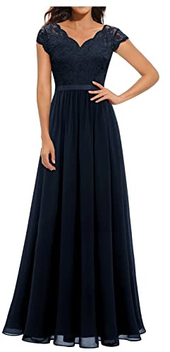FUPODD Ballkleider Damen Lang Brautjungfernkleider Festlich Brautkleid Musselin Kleid Elegant Hochzeitskleid Brautkleider Elegante Festliche Kleider Für Damen Abiballkleider Abschlusskleider Langes