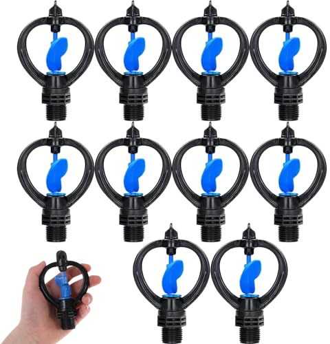 Hintyne 10pcs Sprinkler Rotatif Tête d'irrigation Automatique à 360 degrés pour hydratation de Jardin de Jardin
