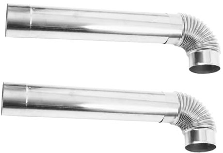 Abaodam 1ensemble Extension Acier Inoxydable pour Tuyau De Cheminée avec Coude Accessoire De Poêle pour Chauffage Domestique Et Camping Extérieur Coude