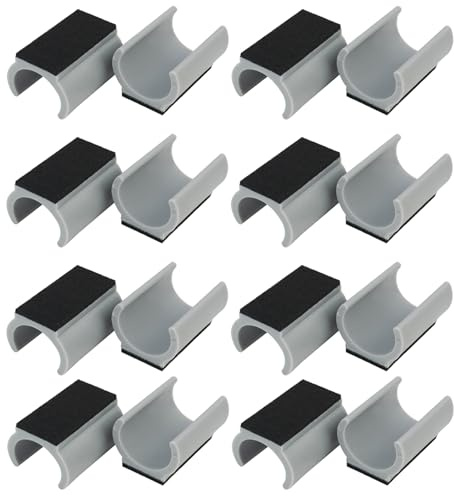 FunWorth 16 Stück Stuhlgleiter Freischwinger mit Filz Set, Universal Möbelgleiter Ø 24-25mm für Schwingestühle für Parkett, Laminat, Fliesen - Kratzschutz & Lärmreduzierung (Grau-16Pack, 25MM)