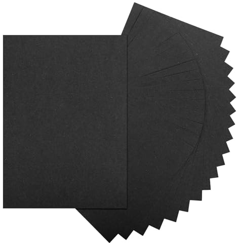 QUARKZMAN 20 Feuilles De Papier Cartonne Noir Pour Imprimante 8.5 x 11 A4 Papier Epais 250gsm/170lb Carton En Vrac Pour Imprimante DIY Scrapbook Menus Cartes Invitations Et Artisanat