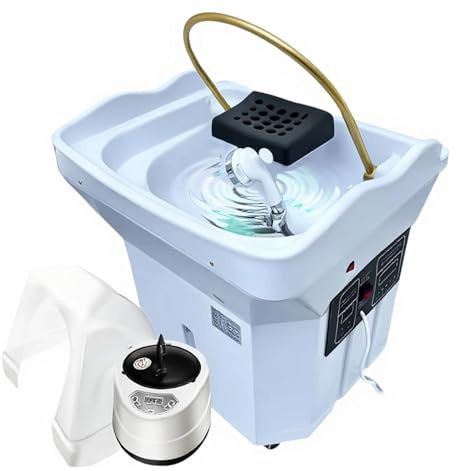 Générique Head Spa Japonais Équipement Spa pour Tête,Bassin Shampoing À Circulation Eau Grand Réservoir Eau 60 L | Fumigation | Thérapie par Lumière,001