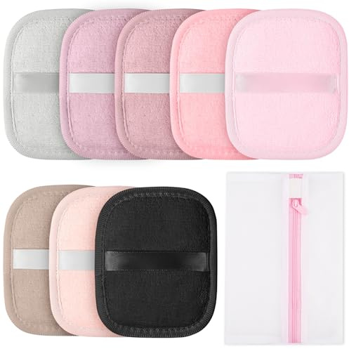 AOOWU Coton Demaquillant Lavable, 8PCS Disque Démaquillant Réutilisable, Lingette Demaquillante Lavable Double Face Disponible, Doux Microfibre Démaquillant, pour Nettoyage du Visage, Soins de la Peau