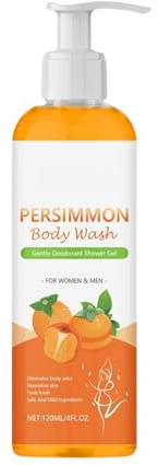 Gel De Ducha Con Jabón De Caqui, Gel De Baño De Caqui De 120 Ml, Gels De Baño De Control Que Controla El Olor Corporal, Frescura Duradera, Limpieza E Hidratación Profundas Para Mujeres Y Hombres