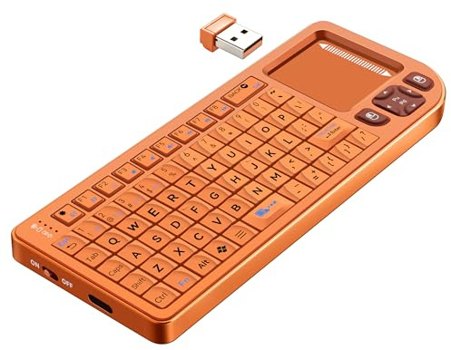 Mini tastiera Bluetooth con touchpad – robusto telaio in alluminio, ricaricabile e portatile – connettività senza soluzione di continuità per iPad, Mac, PC – il compagno perfetto per casa intelligente