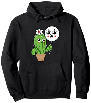 Cactus Carino Palloncino Cartoon Felpa con Cappuccio