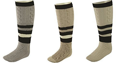 Fuente 2 teilig Loferl Herren Wadenwärmer-Wadelstrümpfe-Trachtenstutzen-Trachtenstrumpf, Trachtenstrümpfe, Trachtensocken, Trachten Socken- Kniestrümpfe (M, Beige-Braun)