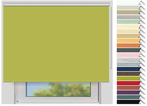 EFIXS Thermorollo Maxi - 32 mm Welle - Breiten: 60-240 cm - Höhen bis 240 cm - Hier: 220 cm x 190 cm (Stoffbreite x Höhe) - grün (067) - Hitzeschutzrollo - Verdunklungsrollo