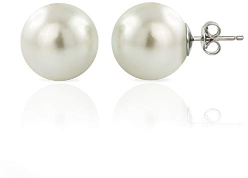 inSCINTILLE Orecchini a Lobo in Argento 925 Rodiato con Perle – Donna Uomo Bambina – Chiusura a Farfallina – Made in Italy – Confezione Regalo Inclusa