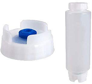 FIFO Squeeze Bottle Refillable 12 oz | Blue Tip Large Valve Dispenser for Thick Condiments, Sauces, Batter and Dressing | Self Sealing No Drip No Hassle | (3 Pack)