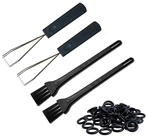 Akwox Keycap Puller Cleaning Tool + Rubber O-Ring Sound Dampeners, 2 PCS Keycap Puller, 2 Cleaning Brush & 140 PCS Rubber O-Ring for Mechnial Keyboard Cherry MX Key Switch