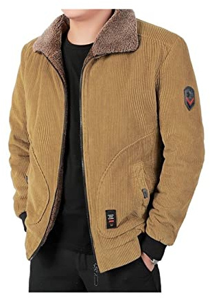 FUHU-SJZ Chaqueta de Pana para Hombre,Cierre Con Cremallera Cotton Canvas Worker Jacket Chaqueta de Jean Para Hombre Cazadora de Transición Vintage Style (Color : Brown, Size : 6XL)