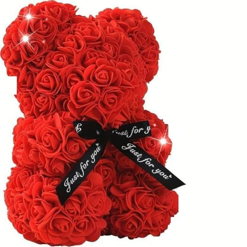 Orso rosa festa della mamma regali per la mamma per fidanzate, mamma, regali di compleanno per le donne, regali per lei, rose artificiali, orsetto rosa, orsacchiotto, anniversario, San Valentino,