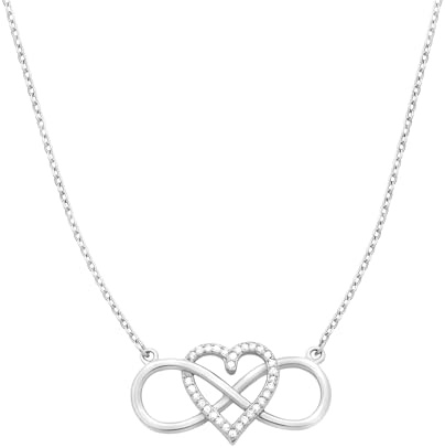 Sofia Milani - Damen Halskette 925 Silber - mit Zirkonia Steinen - Herz Anhänger