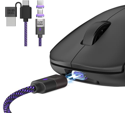BRIMFORD USB Magnetic Charging Cable Wire Compatible with Logitech MX Master 2S/3S, G PRO X SUPERLIGHT 2, Razer DeathAdder V2 Pro Mouse, More USB Mirco & Type C Port Mouse