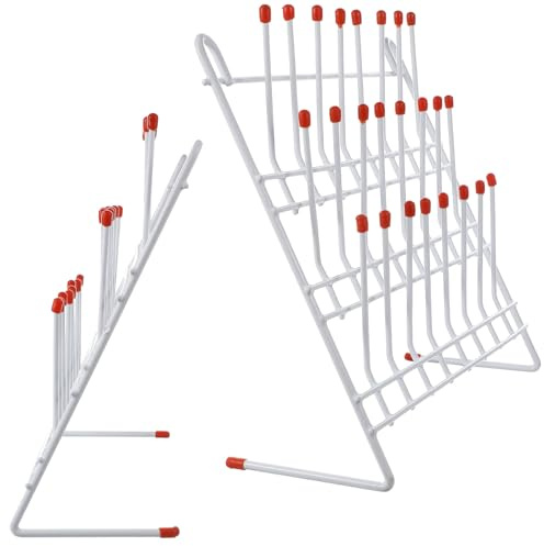 ULTECHNOVO Laboratory Beaker Drying Holder 24-Position Test Tube Drying Rack 11.81 Inch Square Tube Draining Rack Lab Glassware Organizer