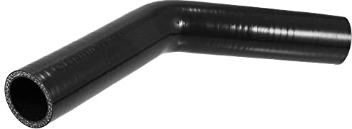 QUARKZMAN Manguera Silicona Intercooler Turbo Negro 1Pc 32Mm 45 Grados | Diámetro Interior 32Mm, Diámetro Exterior 42Mm, Longitud 150Mm, Grosor 5Mm, Temperatura -60°C A 300°C, Universal