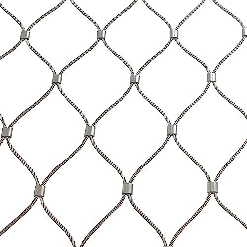 Aoisavch Stainless Steel Animal Fence, Maschenweite 5 cm, 304-Edelstahlnetz, Durchmesser 2mm dick, Treppenschutzzaunnetz (Color : 5cm, Size : 2.5x4m)
