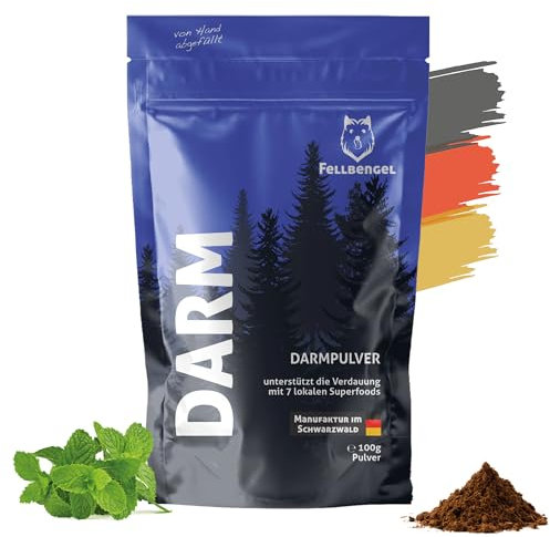 Fellbengel Darmpulver Hund [kräuterbasiert] Magen Darm Hund - Unterstützung der Verdauung bei Durchfall und Sodbrennen - 100% natürlich Made in Germany, 0% Zusatzstoffe - 100g