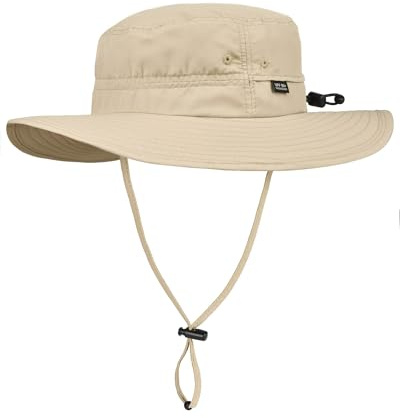FURTALK Sun Hats for Men Women Packable Wide Brim Summer UV Protective Bucket Hat UPF 50+ Hat for Fishing Hiking Khaki