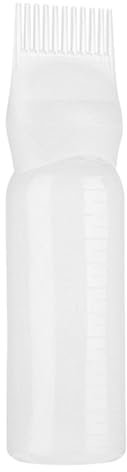 Haaröl-Applikatorflasche, Wurzelkamm-Applikatorflasche, 6 Unzen Weiß Haarfärbepinsel-Flasche, Haarfärbepinsel, Haaröl-Flasche, Färbeshampoo Flasche Öl Kamm Haar Werkzeuge Applikator Pinsel Flaschen