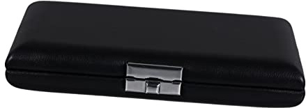 Fagottrohrbehälter aus Pu Leder mit 6 Fächern für Schilfrohr | Schwarze Aufbewahrungsbox, Metall und Holz Details, Leichtes Format, für Bassoon Reed Zubehör