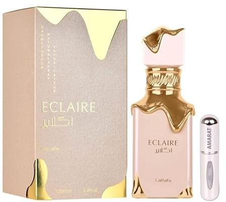 Eclaire Perfume 100 ml, Long Lasting Arabic Perfume for Women, Eau da Parfum Imported from Dubai, Includes 5ML Refillable Atomizer, Floral and Sweet Fragrance (Eclaire)