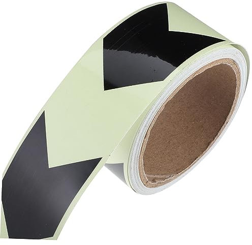 BUGUUYO Cinta Luminosa Fluorescente De Pvc 5 Cm x 5 M, Autoadhesiva Naranja Para Señalización y Guía De Direcciones, Indicada Para Interiores y Exteriores, Alta Visibilidad Nocturna