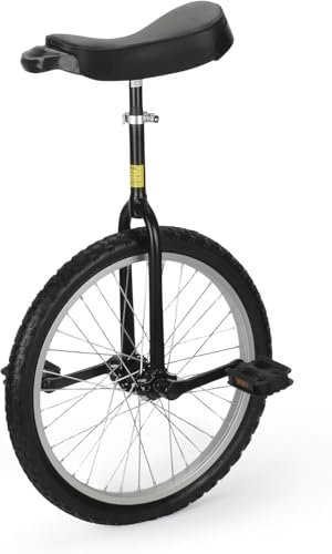 WJYCGFKJ Einrad 20 Zoll Balance Training Höhenverstellbar Einrad für Kinder und Erwachsene, Erwachsene Kinder und Profis Outdoor Sportarten, Schwarz, Unisex