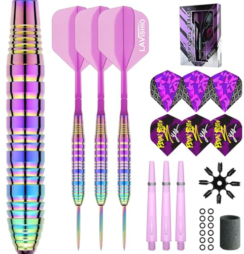 Lavishio Dartpfeile Profi Steel Darts mit Flights und Schäfte 22 g Steeltip-Messing-Dart Präzise, langlebig & perfekt ausbalanciert.