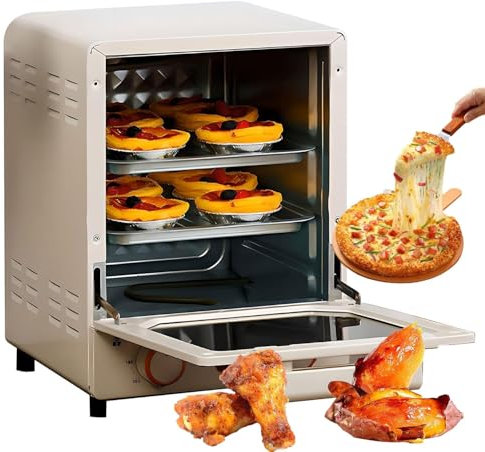 MJMLUCK Mini Four à air friteuse, Four Grille-Pain électrique avec température et minuterie réglables, capacité de 15 L, Circulation d'air Chaud à 360 °