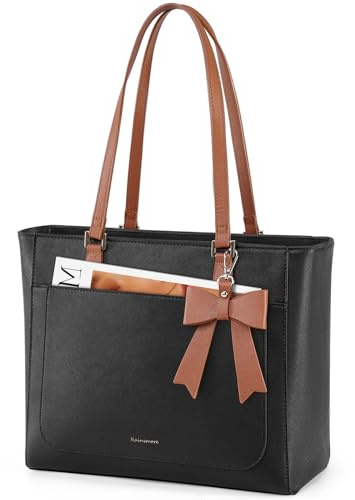 RAINSMORE Handtasche Damen Groß Shopper Business Tasche Damen Wasserdichte | PU Leder Tote Bag Mittelgroß Arbeitstasche Henkeltasche Umhängetasche Schultertasche für Schulweg, Arbeit und Täglich