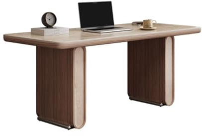 Skrivbord, Modernt kontorsskrivbord i sten med robust ram, minimalistiskt skrivbord, arbetsstation for arbetsplatser(140cm)