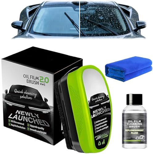 Clear Vision Autoglasreiniger (2026 Neu) 2.0 Upgrade Clearvision Glass Cleaner Scheibenreiniger Auto gegen Ölfilm- Oil Film Cleaning Brush für Windschutzscheibe,klare Sicht bei Regen und Nebel (1 pcs)