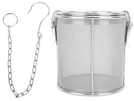 Akozon Colador de Especias de Acero Inoxidable con Gancho de Cadena Extendido – Filtro de Especias de Malla Fina y Colador de té para Uso Doméstico en la Cocina (L)