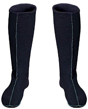3Kamido Calze per Stivali in Feltro, Nero 45/46 Scarpe Interne per Stivali in Gomma, 36-50, Lunghe, Calza Donna, Uomo, Inserto riscaldante in Feltro, Calze Termiche