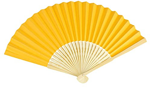 VON LILIENFELD Éventail Bella Éventail de mariage Décoration Éventails pliables Éventails en papier Tiges de bambou or